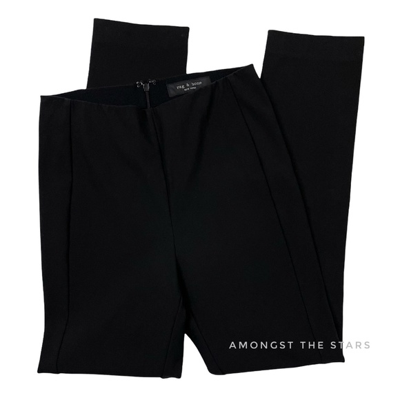 rag & bone Simone Equestrian Stretch Slim Black Ankle Pants - Picture 6 of 11